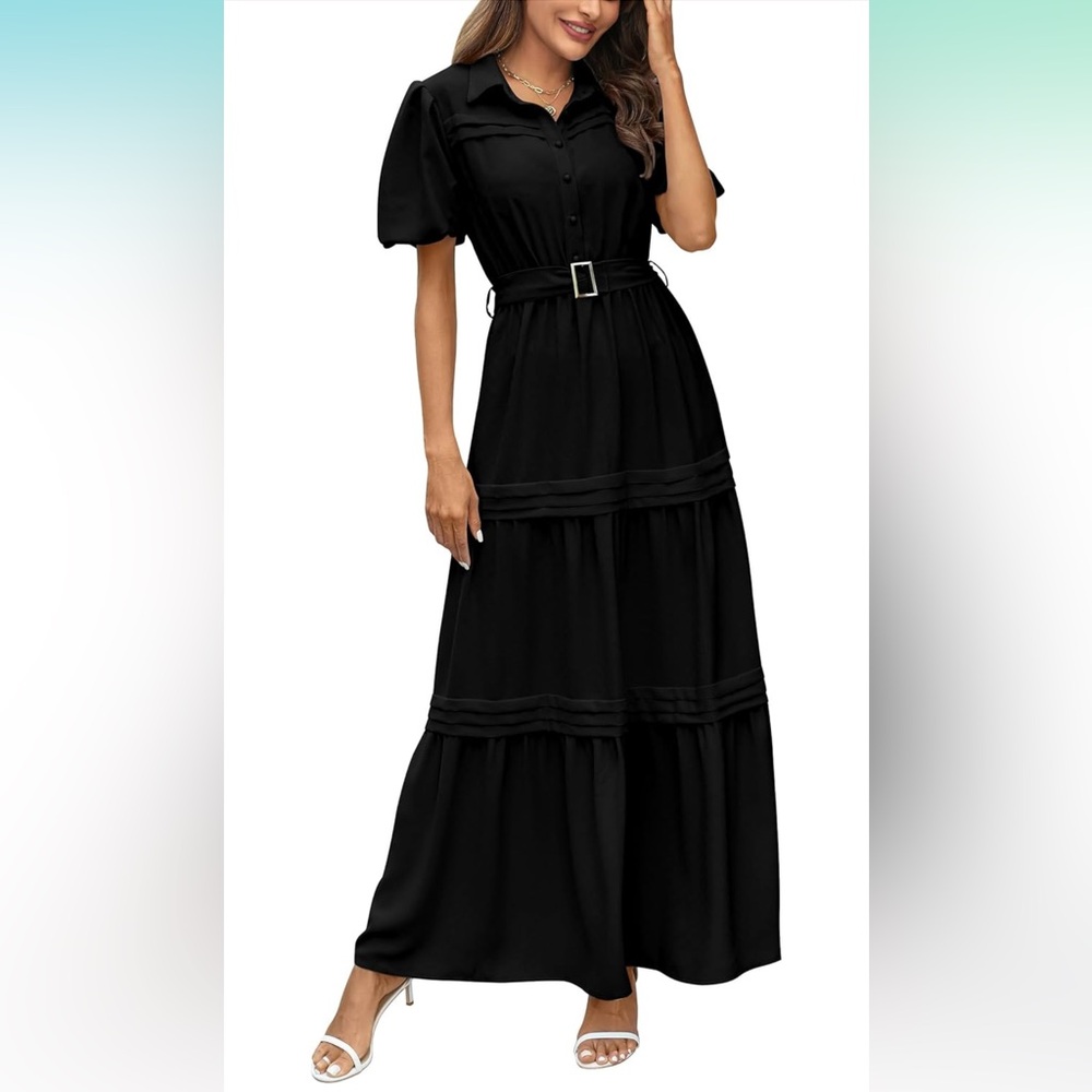 Belted Maxi Shirtdress
